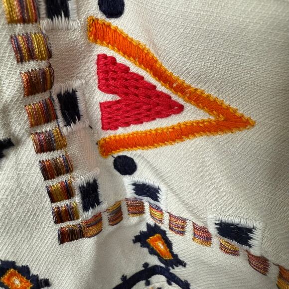 Anthropologie Akemi + Kin Reagan Embroidered Shift Dress White Sleeveless Sz 2 - Picture 13 of 16